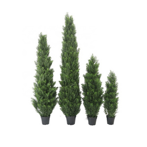 Artificial Cedar Cypress Tree Fake  Pine Plant Faux Boxwood Topiary Greenery Bonsai Plantas Artificiales For Outdoor  Decor