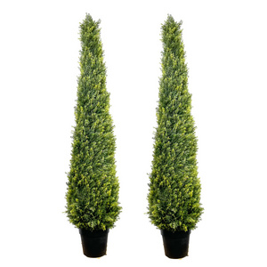 Wholesale Artificial Plant Faux Boxwood Topiary Spiral Cedar Cypress Tree  UV resistant for home decor indoor Outdoor