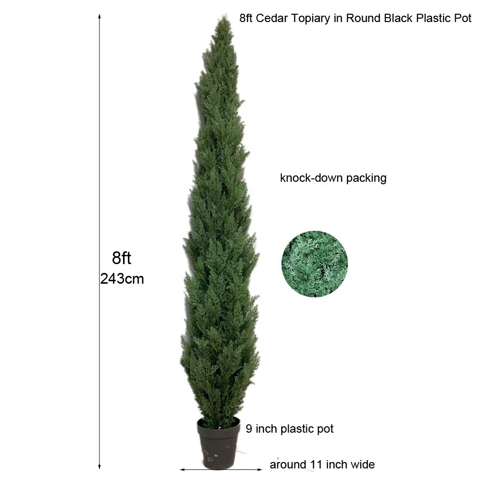 Manufacturer High Quality  Artificial Plants Plantas artificiales Cedar Cypress  Greenery Decoration  home decor with pot