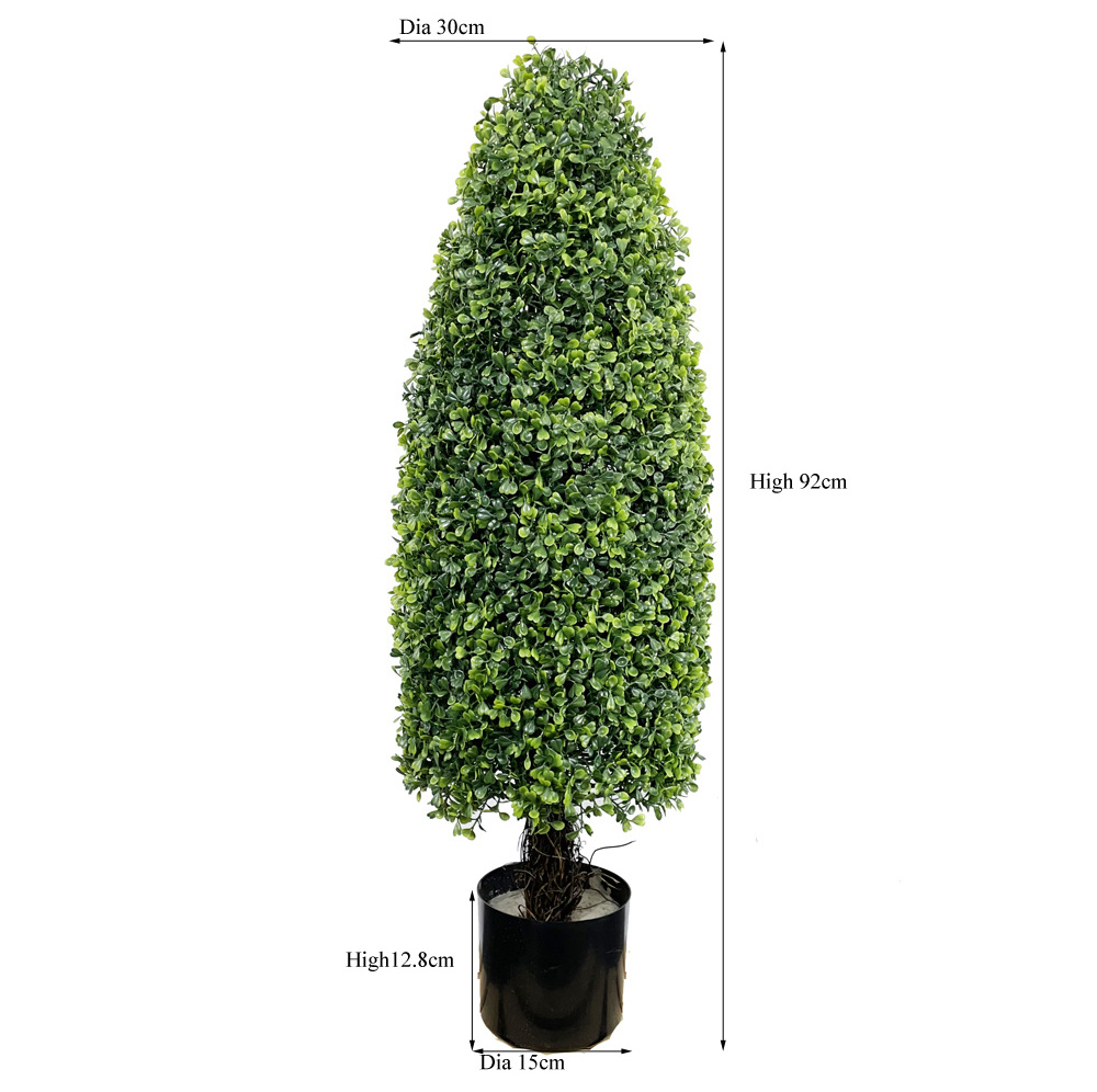 wholesale preserved  boxwood cone shape  tree artificial plant bonsai topiary in pots for outdoor indoor decoration