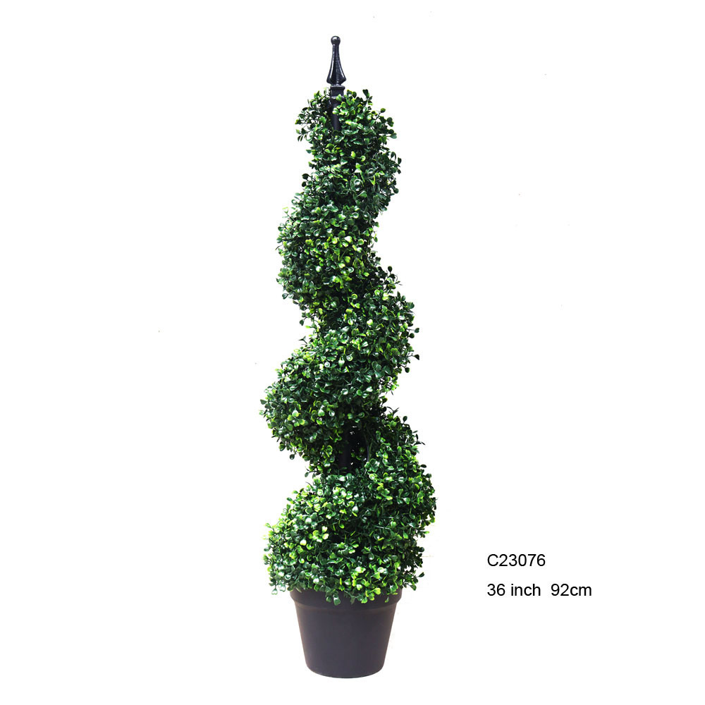 Artificial plants  greenery Rosemarry Spiral Topiary UV Proof shaped the Many styles of topiary  tree Indoor Outdoor in pot