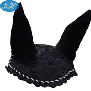 STOCK Horse Riding Products High Quality Equestrian Equip Mesh Noiseless Ear Bonnet for Horse Fly Veil