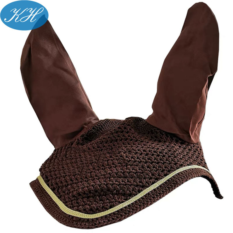 STOCK Horse Riding Products High Quality Equestrian Equip Mesh Noiseless Ear Bonnet for Horse Fly Veil