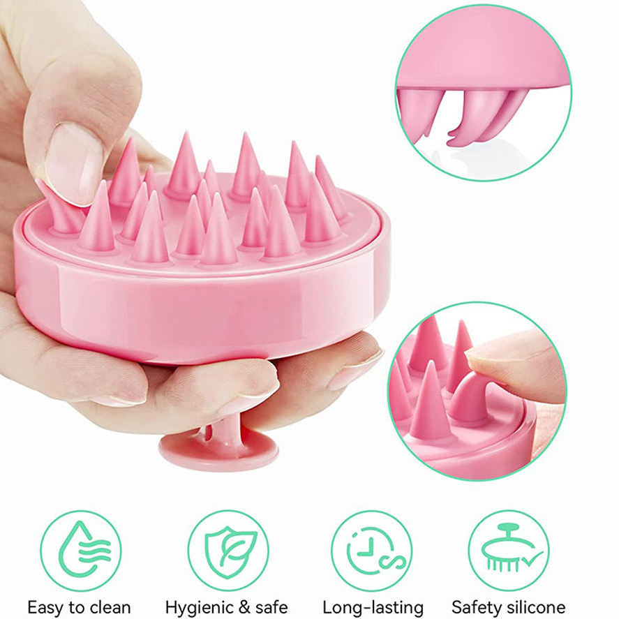 Soft Silicone Scalp Massager Wet Dry Manual Head Brush Exfoliate Remove Dandruff Scalp Care Hair Shampoo Brush