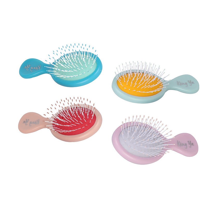 Custom logo Hot Sale Rubber Handle Plastic Cushion Detangler Paddle Mini Hair Brush