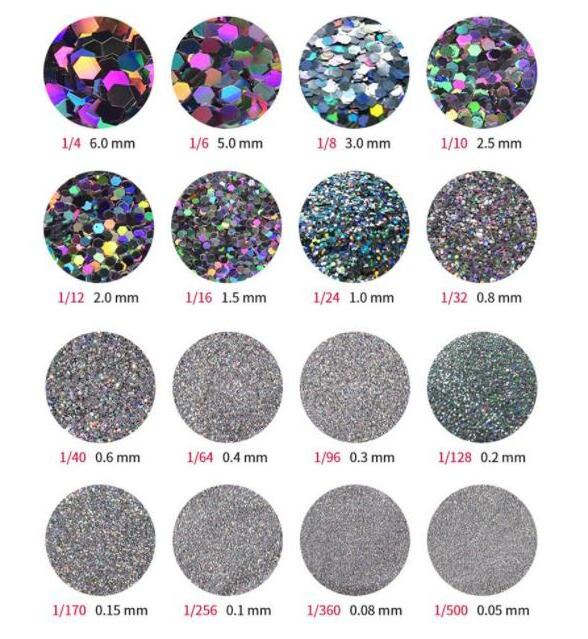 LB200 polyester holographic tinsel shape 0.3*3 3 mm for nail art DIY using