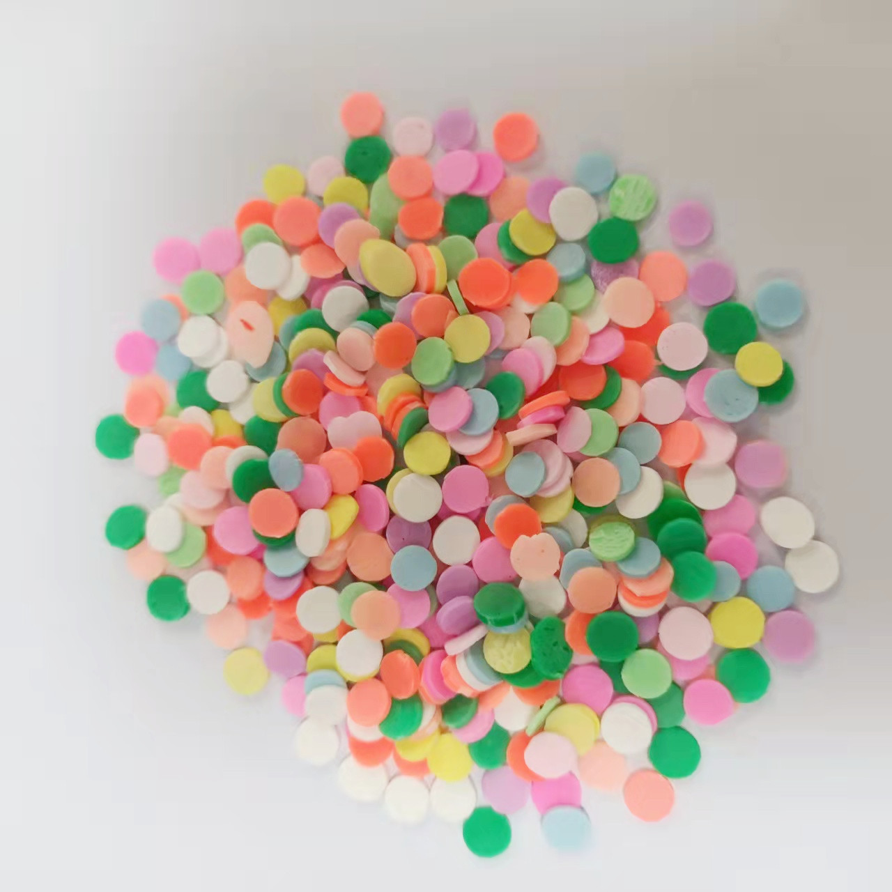 NOT EDIBLE Fuax Sprinkle Polymer Clay Chip Round Confetti Circles Dot Polymer Clay Sprinkles for Slime Craft Supply