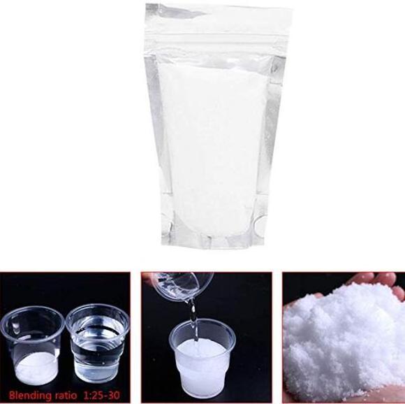 Polymer snow powder water absorbent resin White Instant artificial  magic snow powder for creating snow