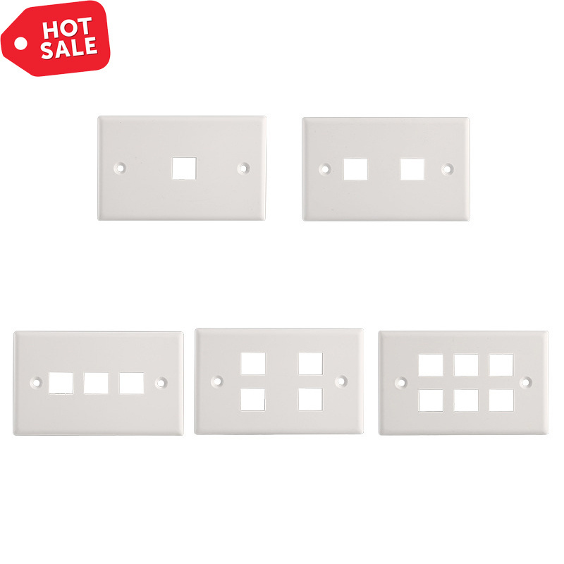 USA stainless steel wall 4 mm banana socket computer network cat6 86 face plate rj45 2 single port with face design