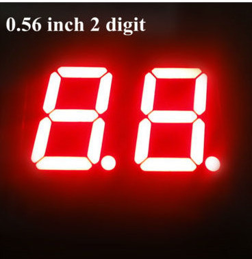 Houkem-5623-BSR red 0.56 inch dual digits 7 segment 2 digit seven segment led display