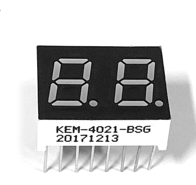 kem-4021-bpg pure green 0.4 inch dual digit 7 segment display 2 digit led numeric display