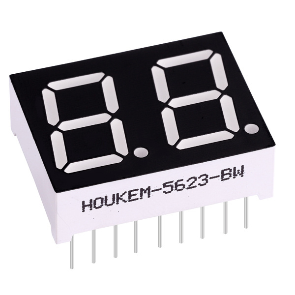 Houkem-5623-BSR red 0.56 inch dual digits 7 segment 2 digit seven segment led display