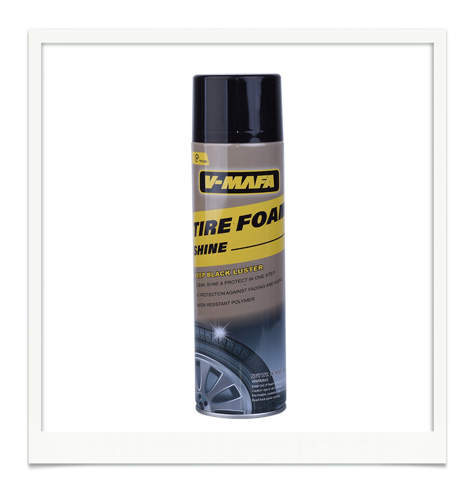 best selling car tire foam polishing cleaner spray car care products tire shine spray aerosol tire foam cleaner