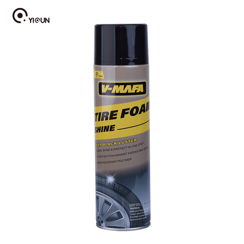 High quality car tire foam polishing cleaner spray car care products tire shine spray tire foam cleaner