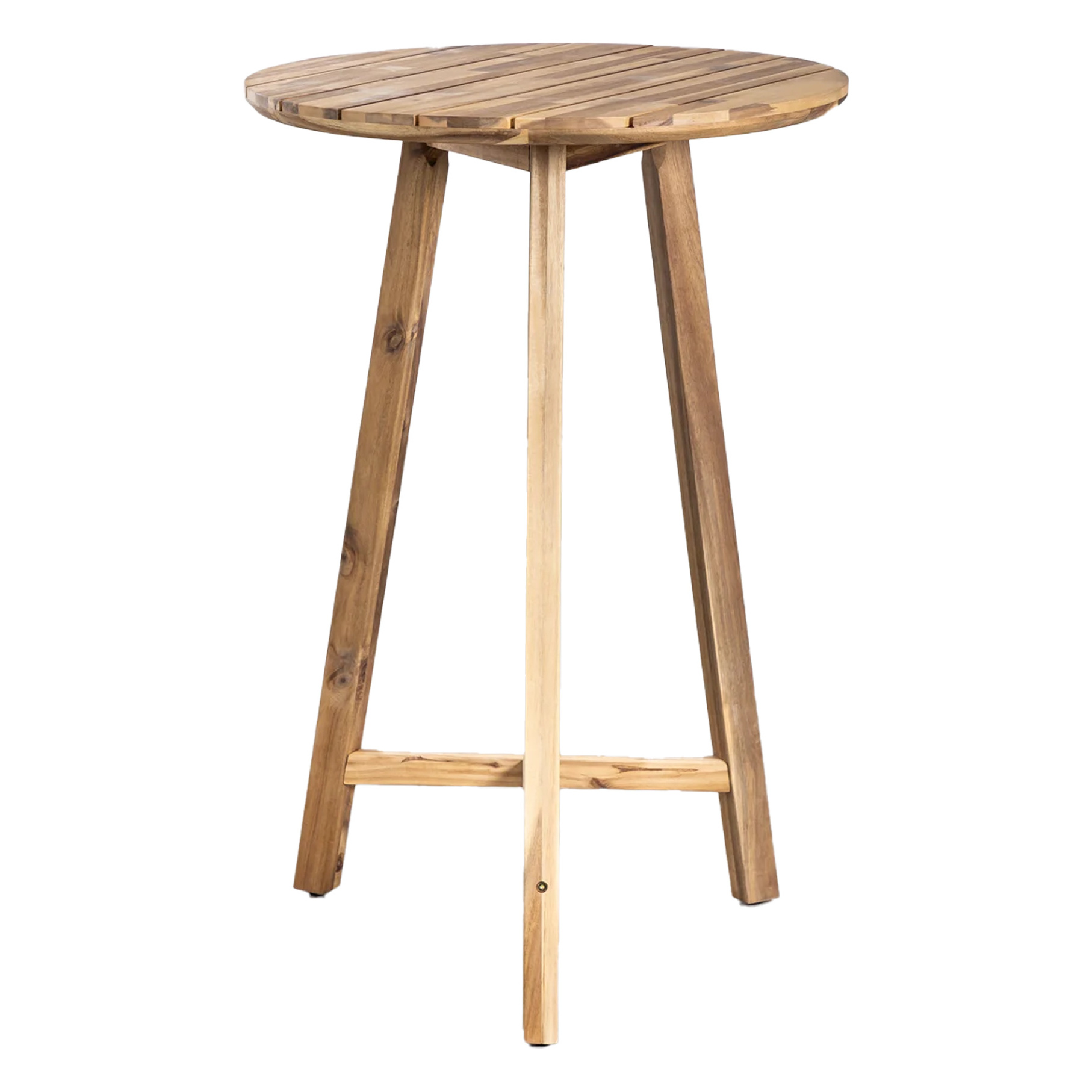 Factory Price Wood Outdoor Furniture Round Bar Table 70cm 3 Legs Acacia Exterior Outdoor Furniture Modern Style Made In Vietnam