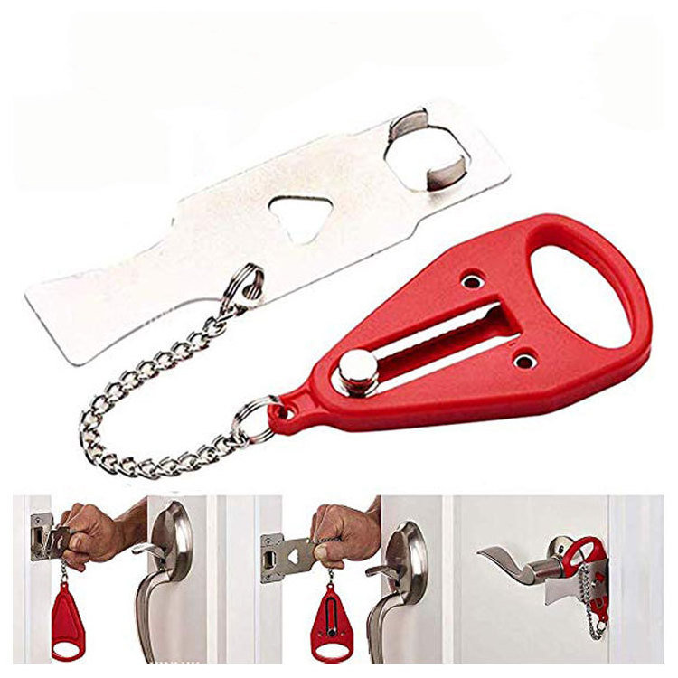 Portable safety door latch top door stopper anti-theft lock