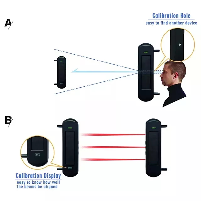 Outdoor Fence Perimeter Security Infrared Wireless Solar Beam Sensor Fence Alarm Photo Electric Beam For Garage Doors