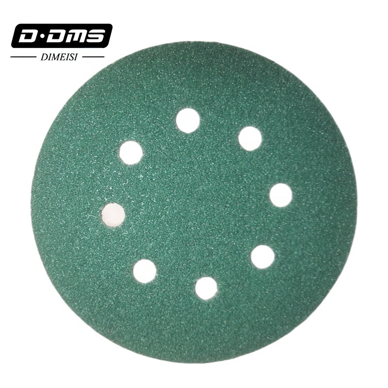 D DMS DIMEISI Q227 Customized 125mm 8Holes Sandpaper Wet and Dry Green Film Abrasive Sanding Discs