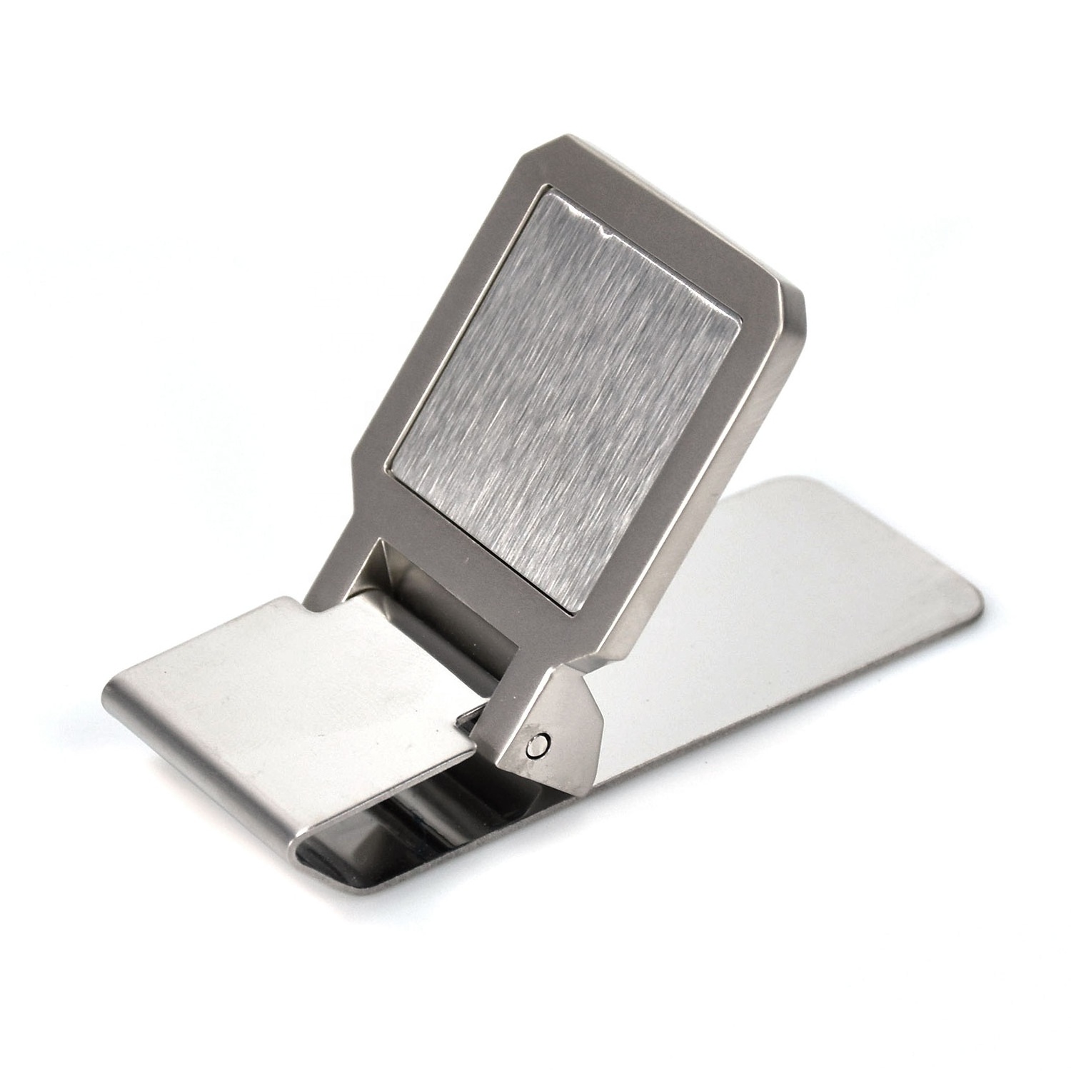 Custom LOGO Stainless steel metal  money clip/metal folding money clip/custom laser logo