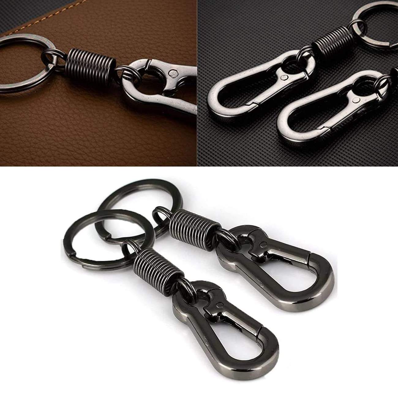 Wholesale Car Key Chain Metal Pendant with Quick Release Spring Clip Key Ring Metal Locking Swivel Hook