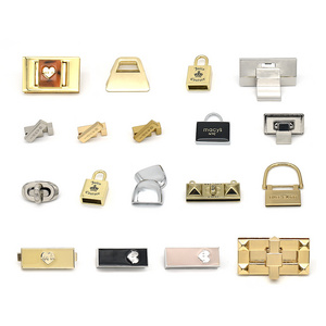 Square Turn Twist Lock Handbag Purse Wallet Hardware  Bag Push Lock Luggage Turn Latch Twist Lock with customize logo