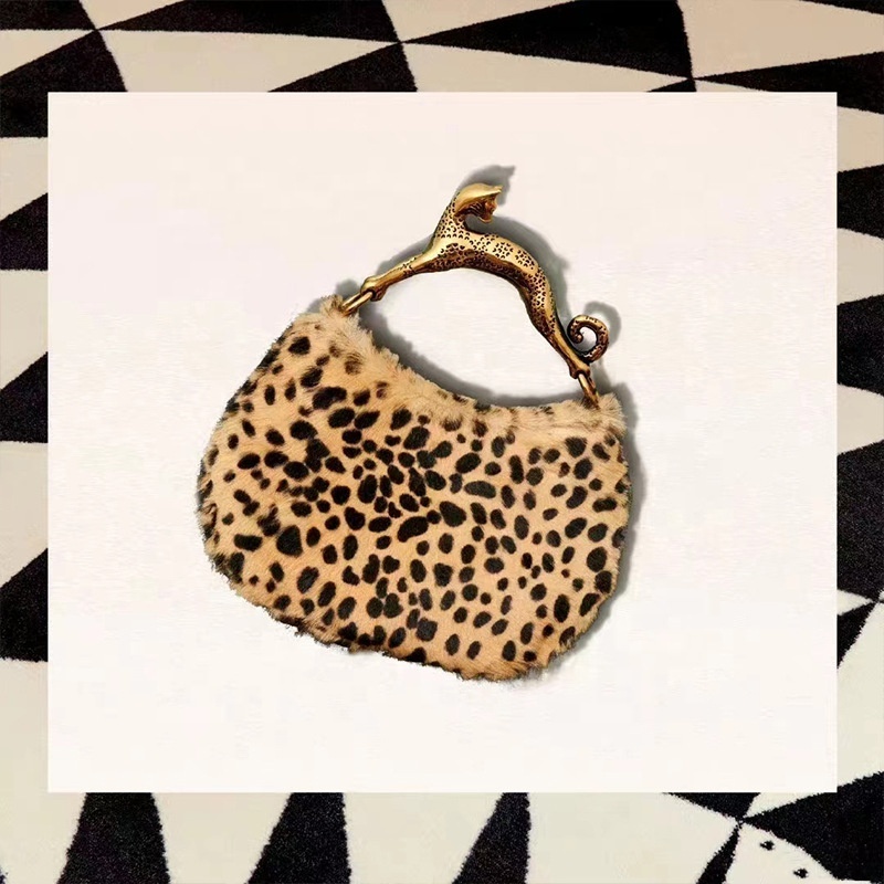 Zinc alloy Leopard big handle animal shape bag decorative hardware accessories for handbag