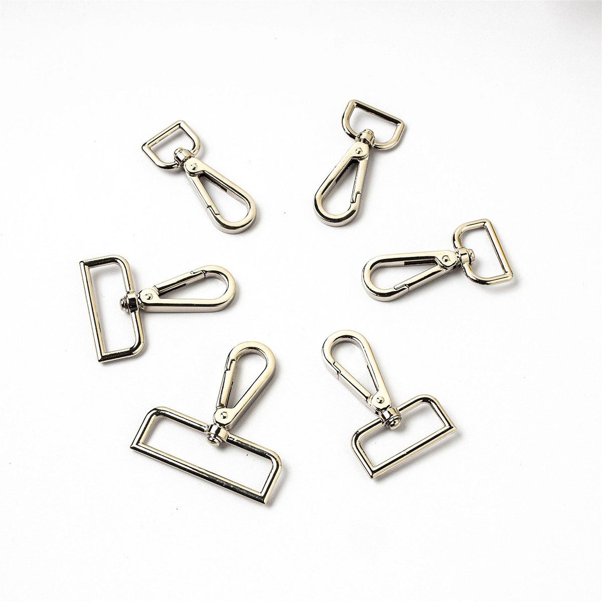 Customized Bag Hardware 20 25 38mm Making Buckles DIY Snap Hook For Bag Hardware Dog Hook Safety Metal Swivel Hooks For Handbag