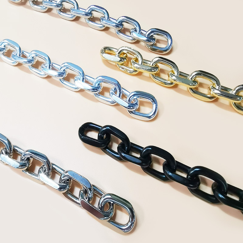 Custom and wholesale durable heavy duty  plating or anodised  high quality aluminum bag chain for shoulder strap or decorating