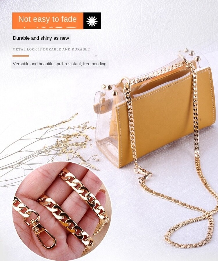 Long Metal Chain Strap Handle Crossbody Replacement For Handbag Bag Chain Strap Shoulder Bag 4 Color 120cm