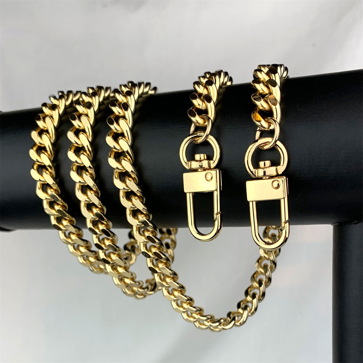 Handbag hardware replacement bag strap chain length extender metal alloy luxury short fancy elegant chain strap for designer bag