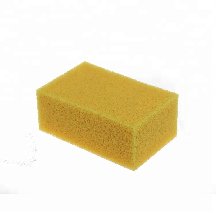 Rectangular Coral Car Cleaning Sponge Yellow Car Wax Applicator Car Auto Washing Sponge