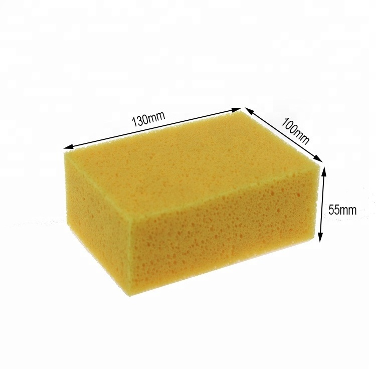 Rectangular Coral Car Cleaning Sponge Yellow Car Wax Applicator Car Auto Washing Sponge