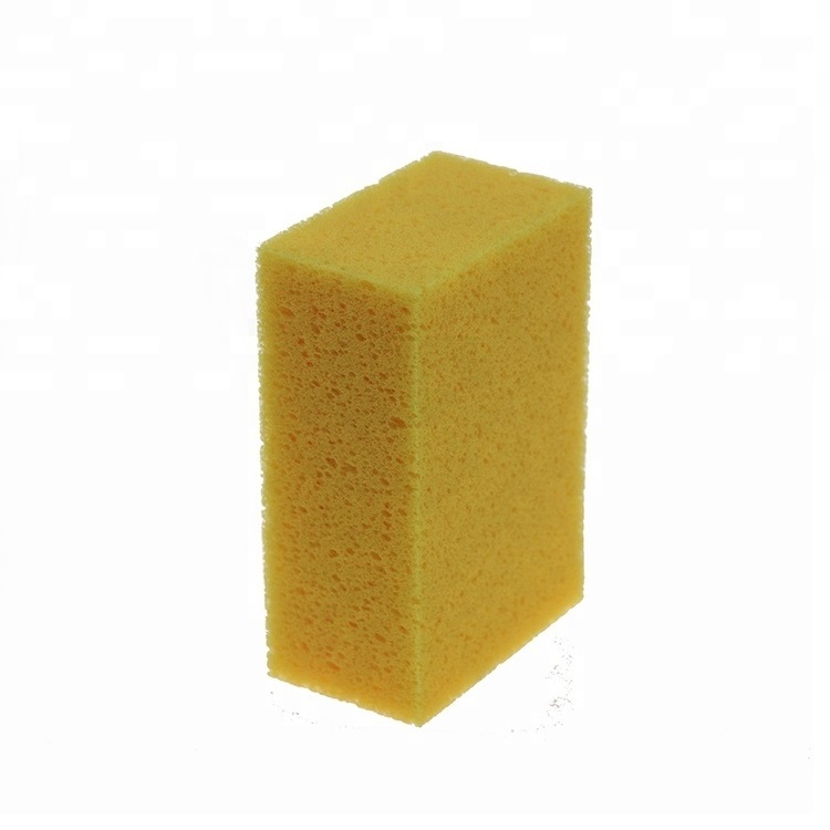 Rectangular Coral Car Cleaning Sponge Yellow Car Wax Applicator Car Auto Washing Sponge