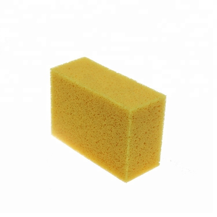 Rectangular Coral Car Cleaning Sponge Yellow Car Wax Applicator Car Auto Washing Sponge