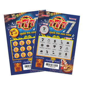 Double Print Color Printing High Quality Wholesale Scratch Off Lottery Card