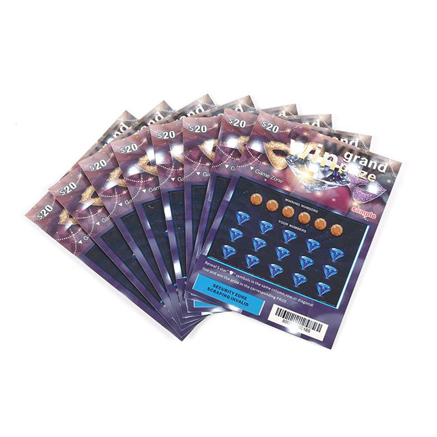 Wholesale Printed Scratch-off Lucky Lottery Ticket Paper Lotto Lottery Scratch Cards Raffle Tickets