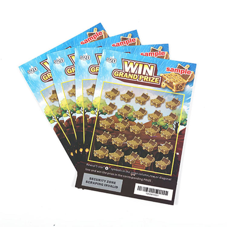 2022 New Product For Wholesale Custom Paper Card Scratch Off Lottery Tickets