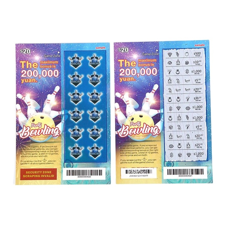 Wholesale Printed Scratch-off Lucky Lottery Ticket Paper Lotto Lottery Scratch Cards Raffle Tickets