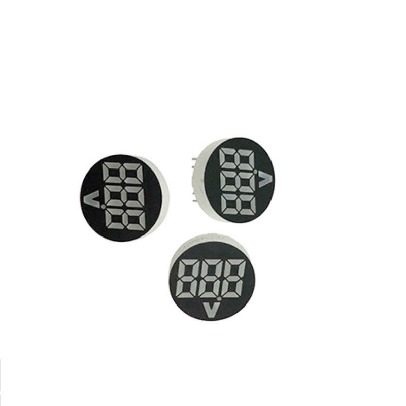 mini 7 segment round head white yellow face 3 digit led number display for charger display