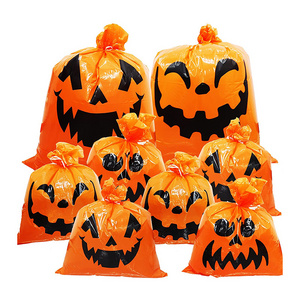 Large Halloween Pumpkin Pattern Leaf Bags Plastic Trash Bags for Lawn Yard Decoration