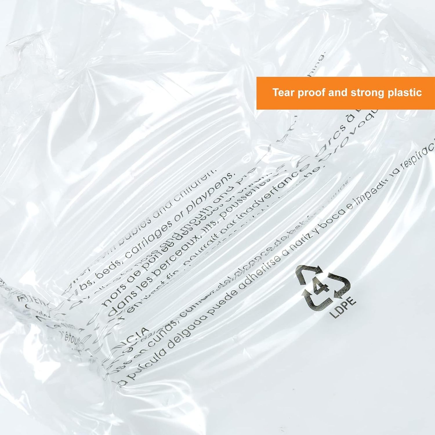 Waterproof Self Seal Warning Bags Poly Bags with Permanent Strong Adhesive