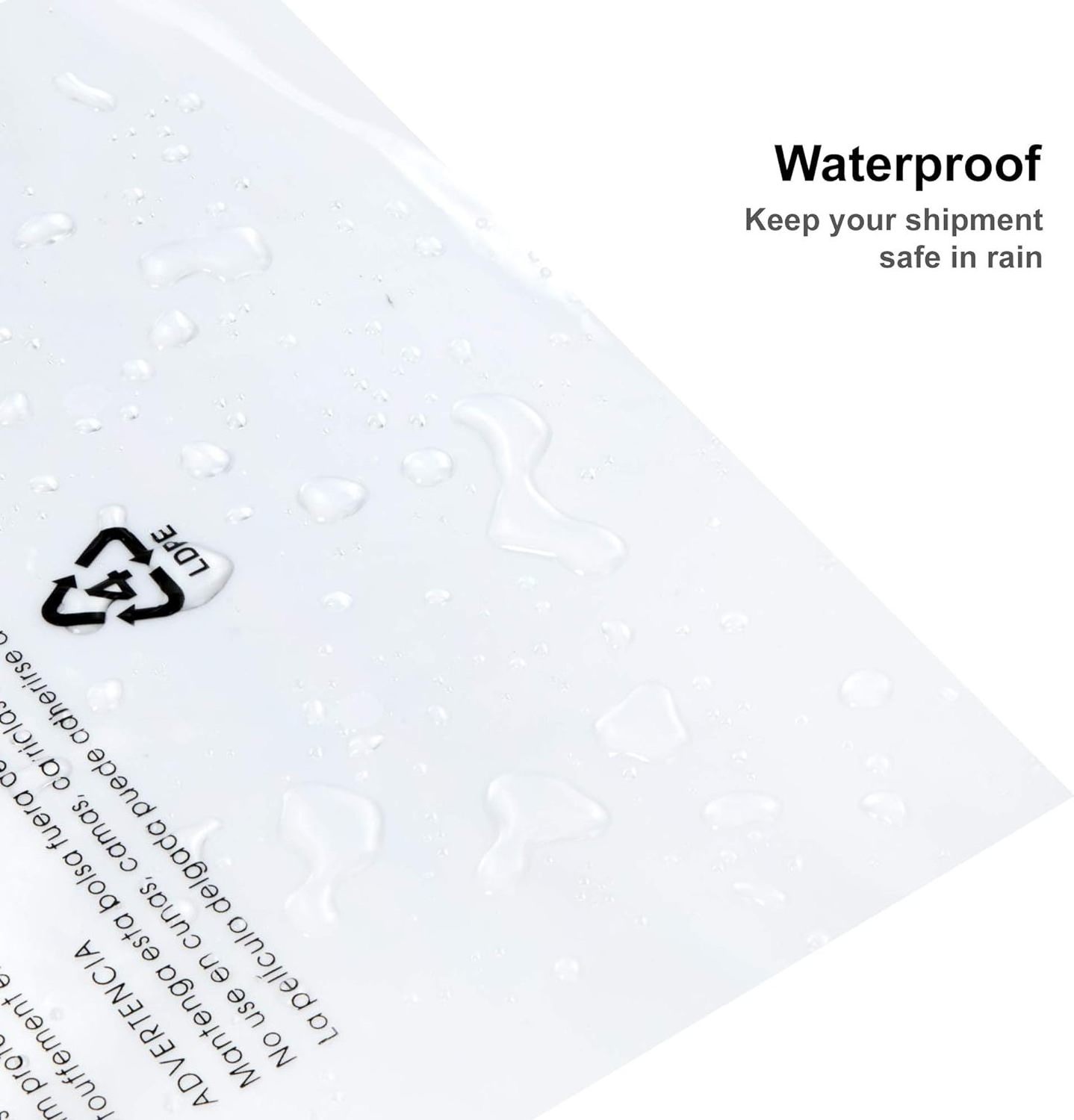 Waterproof Self Seal Warning Bags Poly Bags with Permanent Strong Adhesive