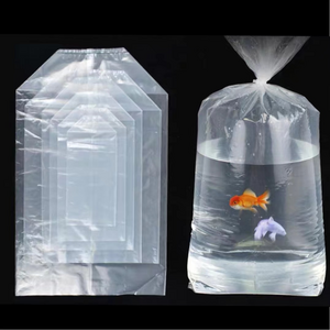 Heat Seal PE Square Bottom Plastic Live Fish Bag Gusset Type for Aquarium Shipping Industrial Use for Grocery Fish Transport