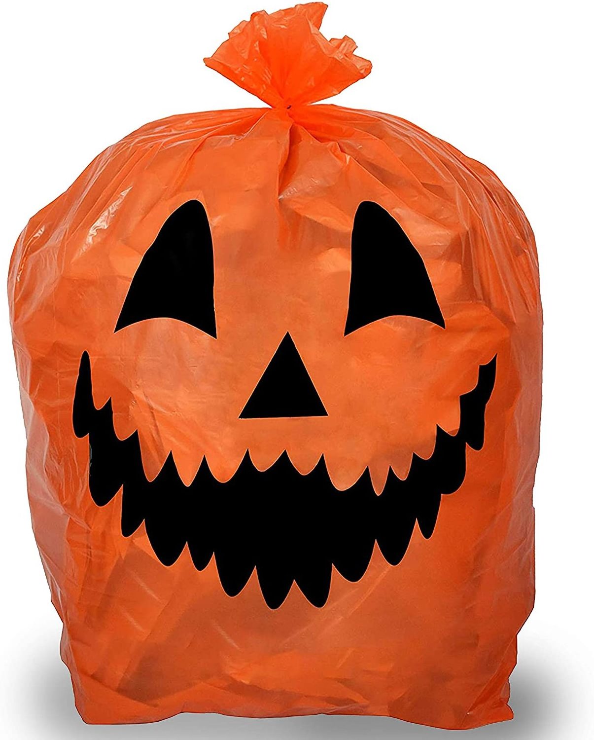 Plastic Halloween Pumpkin Leaf Bags Fallen Leaves Pumpkin Decorating Bags with Twist Ties