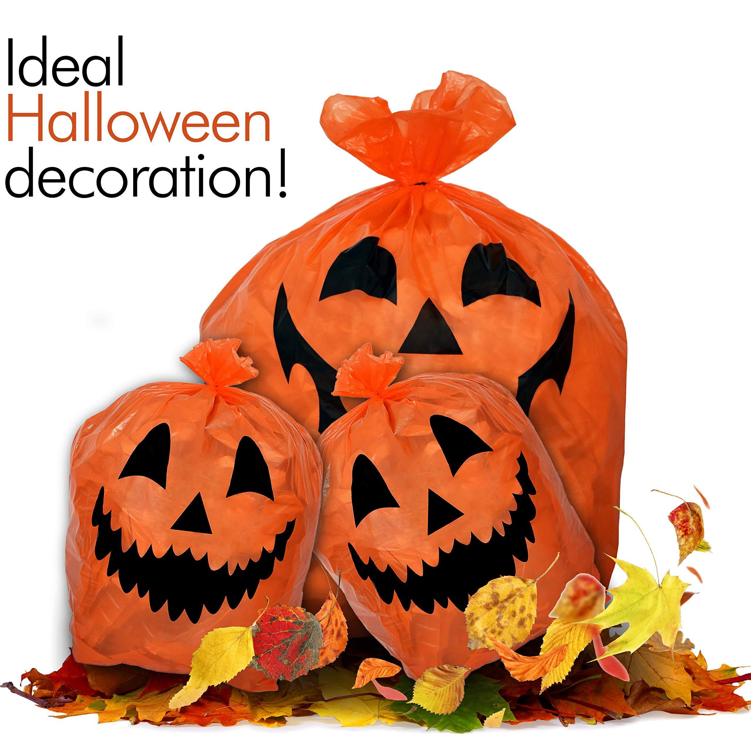 Wholesale Halloween Pumpkin Leaf Decorations Jack O Lantern Outdoor Yard Fall Lawn Leaves Pumpkins Decorating Bags with Ties