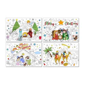 Custom Disposable Christmas Coloring Placemats Xmas Activity Painting Paper Table Mat for Home Kitchen Dining Table Decorations