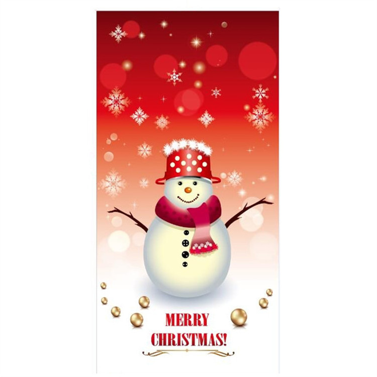 Gingerbread House Door Cover Party Accessory Happy Christmas Printed Plastic Door Cover for Christmas Party