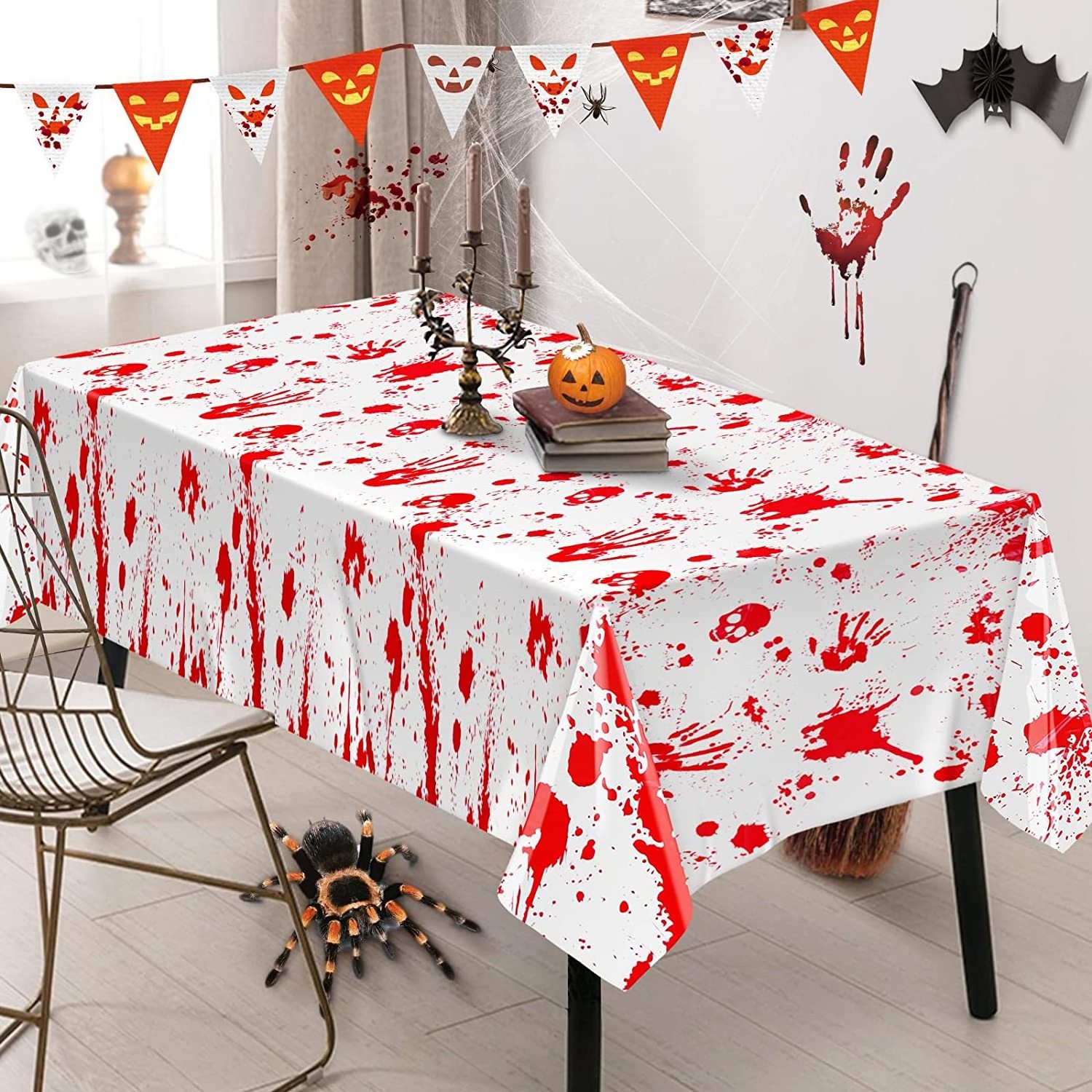 Halloween Decorations Bloody Zombie Table Cover Scary Tablecloth for Halloween