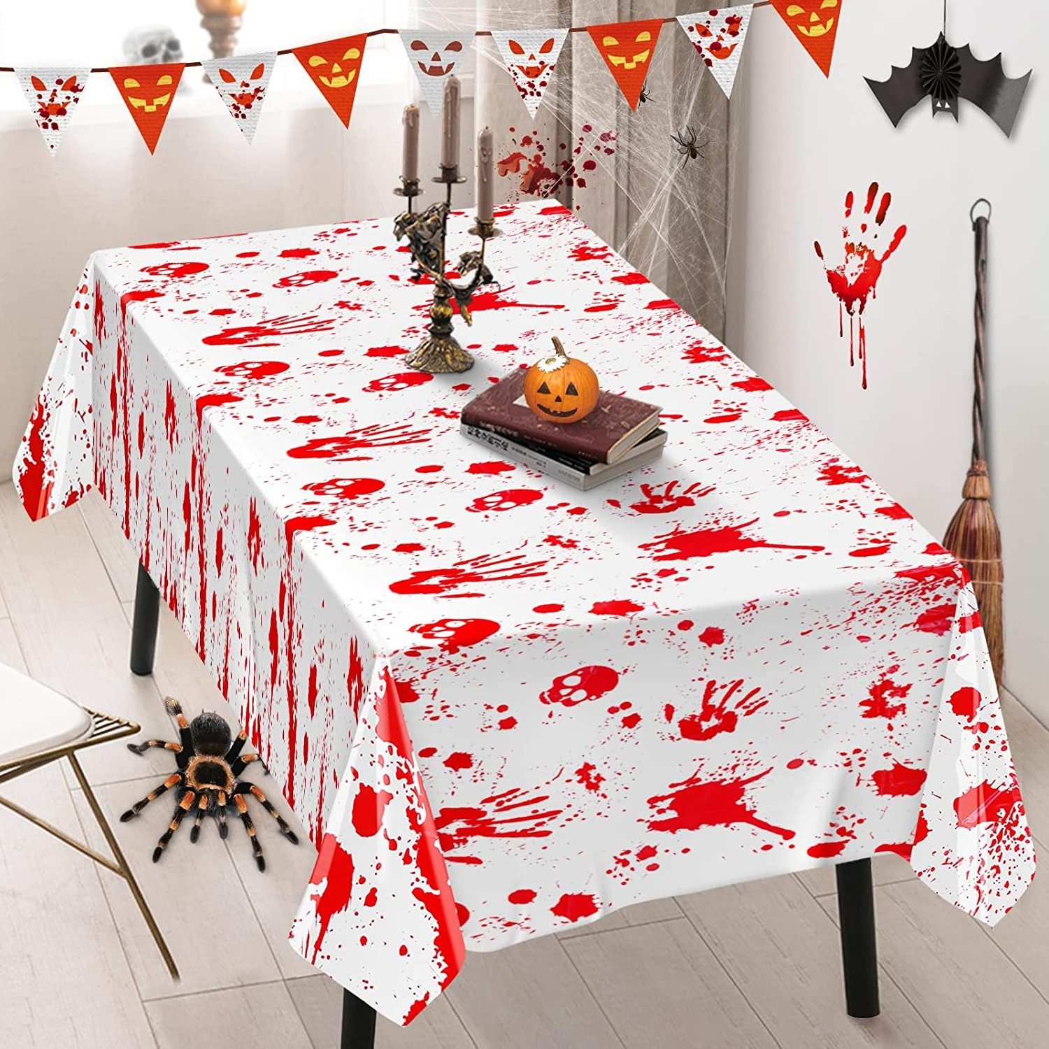 Halloween Decorations Bloody Zombie Table Cover Scary Tablecloth for Halloween