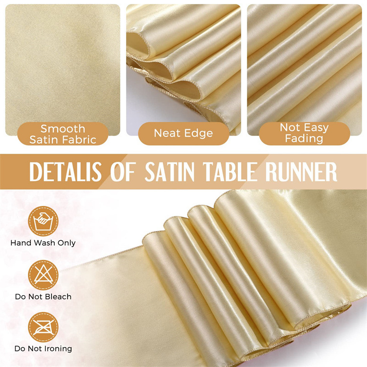 Factory Wedding Tablecloths Set Satin Table Runner Disposable Plastic Tablecloths Rectangle Table Cloths for Party Birthday